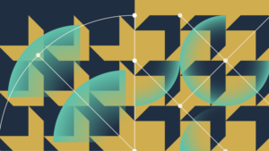 A dark abstract background of teal nodes connected by glowing lines in a three-dimensional grid, representing a structured data network.